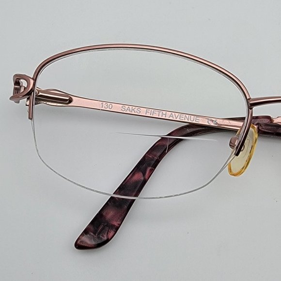 *SOLD* Saks Fifth Avenue Saks 284/T 68Q Pink Titanium Rimless Eyeglasses Frame - Picture 12 of 12